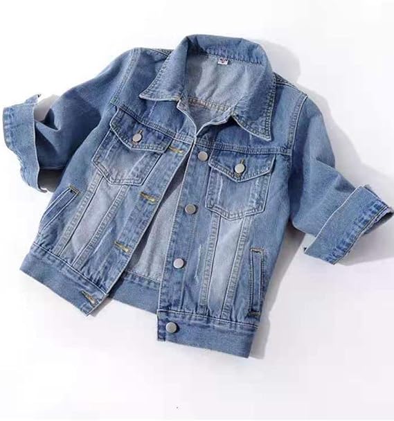 Short Sleeve Amazon Denim Jacket Ladies Women's Cropped Denim